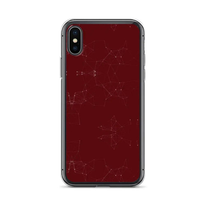 Burgundi Dark Red Elegant Cyber Polygon Flexible Clear iPhone Case Bump Resistant Corners CREATIVETECH