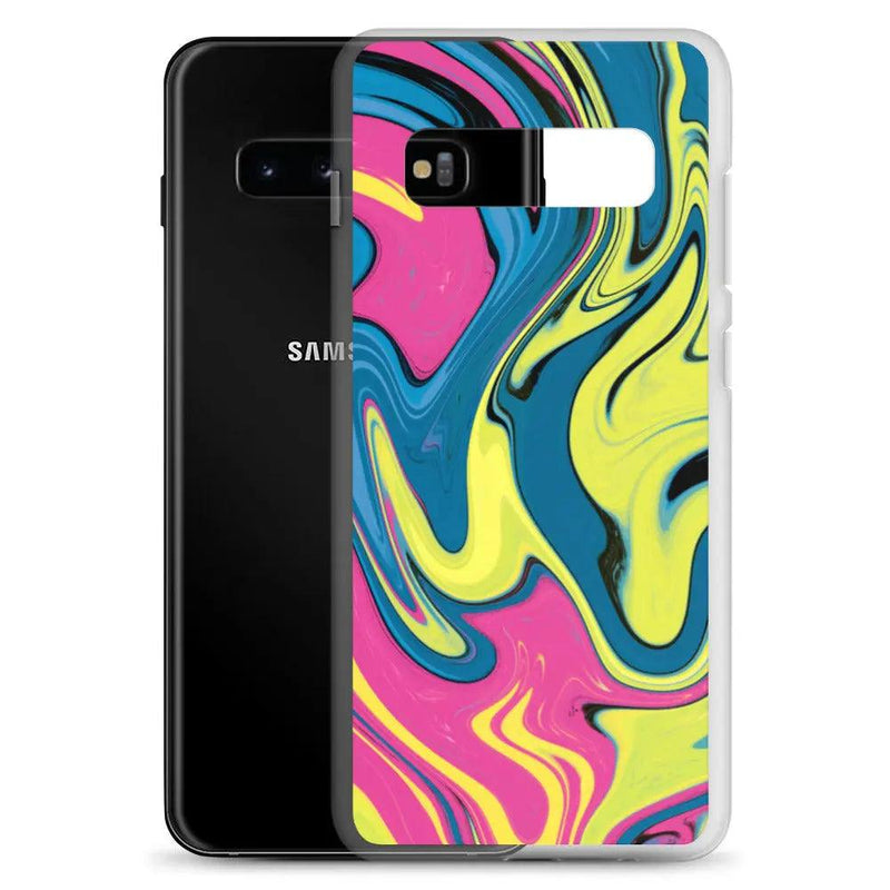 Load image into Gallery viewer, CMYK Cyan Magenta Yellow Black Industrial Liquid Paint Style Flexible Clear Samsung Case Bump Resistant Corners CREATIVETECH
