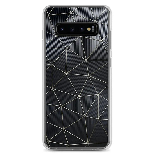 Carbon Fiber Metal Polygon Dark Flexible Clear Samsung Case Bump Resistant Corners CREATIVETECH