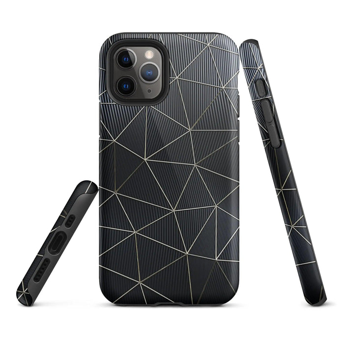 Carbon Fiber Metal Polygon Double Layer Impact Resistant Tough iPhone Case 3D Wrap Matte or Glossy Finish CREATIVETECH