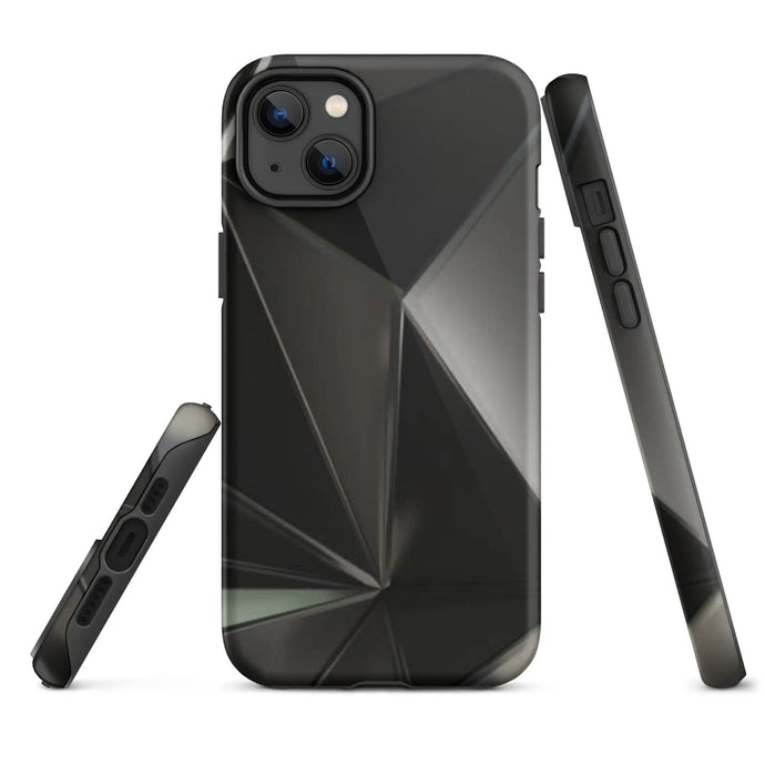 Carbon Steel Industrial Metal Polygon Double Layered Impact Resistant Tough iPhone Case 3D Wrap Matte or Glossy Finish CREATIVETECH