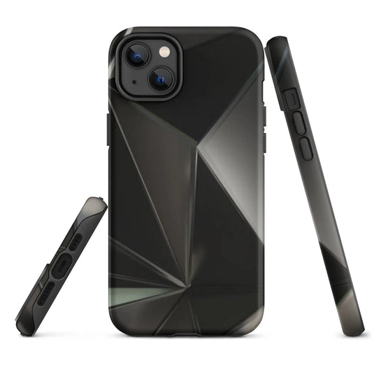 Carbon Steel Industrial Metal Polygon Double Layered Impact Resistant Tough iPhone Case 3D Wrap Matte or Glossy Finish CREATIVETECH