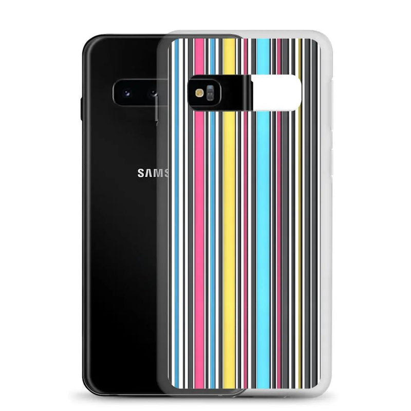 Load image into Gallery viewer, Colorful Aesthetic Rainbow Striped Flexible Clear Samsung Case Bump Resistant Corners CREATIVETECH
