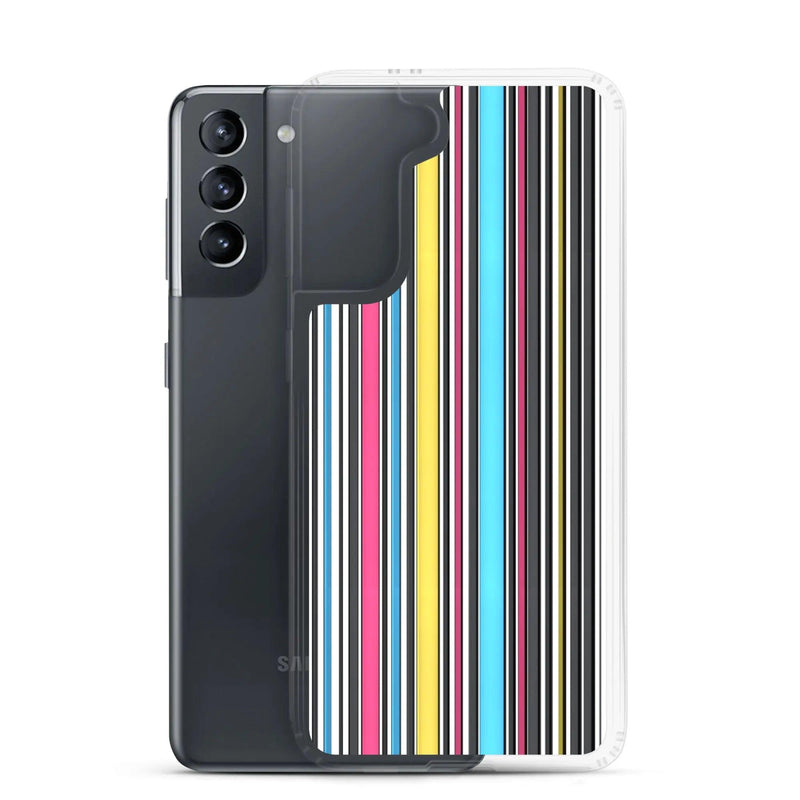 Load image into Gallery viewer, Colorful Aesthetic Rainbow Striped Flexible Clear Samsung Case Bump Resistant Corners CREATIVETECH
