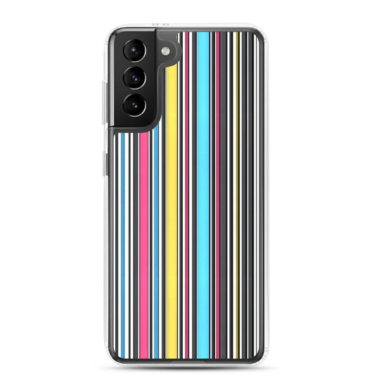 Colorful Aesthetic Rainbow Striped Flexible Clear Samsung Case Bump Resistant Corners CREATIVETECH