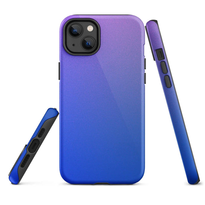 Colorful Blue Violet Double Layered Impact Resistant Tough iPhone Case 3D Wrap Matte or Glossy Finish CREATIVETECH