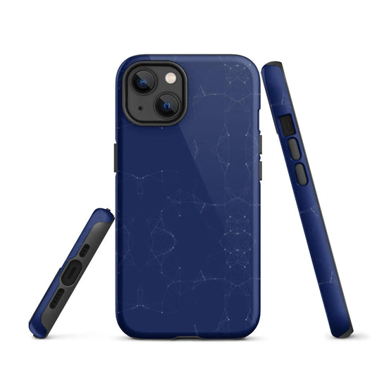 Colorful Dark Blue Polygon Double Layered Impact Resistant Tough iPhone Case 3D Wrap Matte or Glossy Finish CREATIVETECH