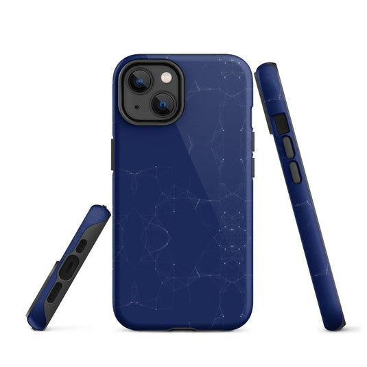 Colorful Dark Blue Polygon Double Layered Impact Resistant Tough iPhone Case 3D Wrap Matte or Glossy Finish CREATIVETECH