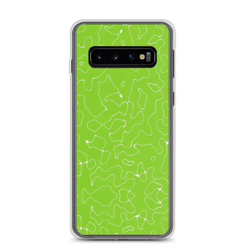 Load image into Gallery viewer, Colorful Electric Green Organic Pattern Flexible Clear Samsung Case Bump Resistant Corners CREATIVETECH

