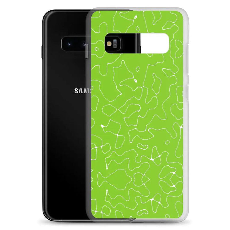 Load image into Gallery viewer, Colorful Electric Green Organic Pattern Flexible Clear Samsung Case Bump Resistant Corners CREATIVETECH
