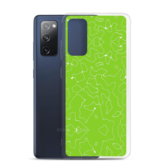 Colorful Electric Green Organic Pattern Flexible Clear Samsung Case Bump Resistant Corners CREATIVETECH
