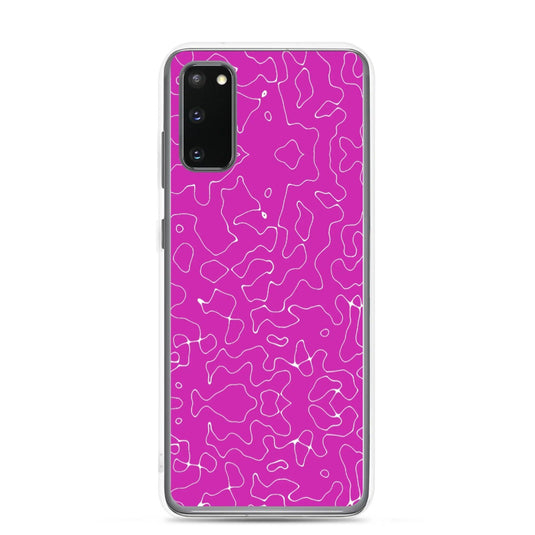 Colorful Electric Magenta Pink Organic Pattern Flexible Clear Samsung Case Bump Resistant Corners CREATIVETECH