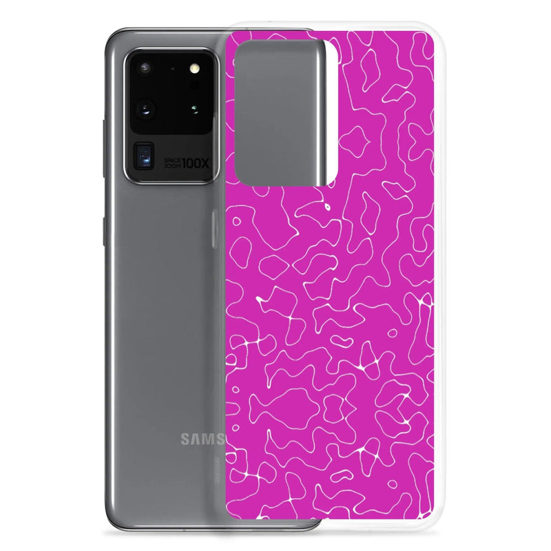 Load image into Gallery viewer, Colorful Electric Magenta Pink Organic Pattern Flexible Clear Samsung Case Bump Resistant Corners CREATIVETECH
