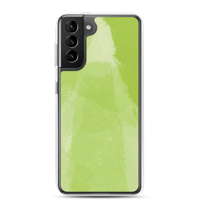 Colorful Fresh Green Industrial Watercolor Paint Brush Style Flexible Clear Samsung Case Bump Resistant Corners CREATIVETECH