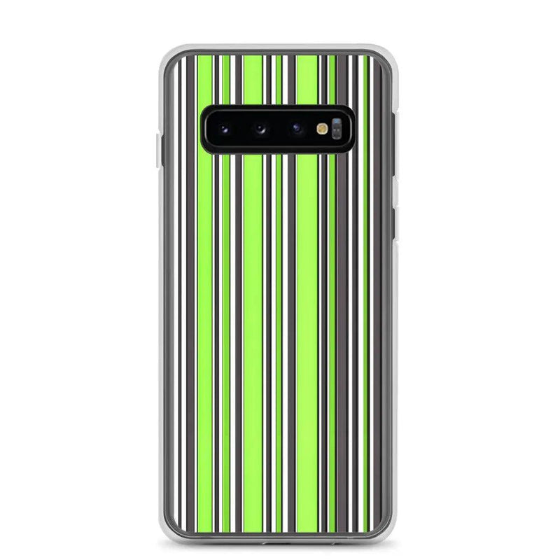 Load image into Gallery viewer, Colorful Fresh Green Striped Flexible Clear Samsung Case Bump Resistant Corners CREATIVETECH
