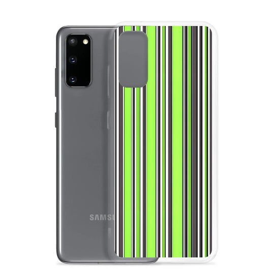 Colorful Fresh Green Striped Flexible Clear Samsung Case Bump Resistant Corners CREATIVETECH