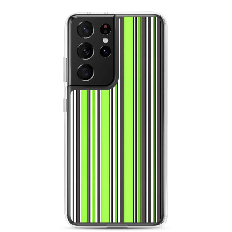 Load image into Gallery viewer, Colorful Fresh Green Striped Flexible Clear Samsung Case Bump Resistant Corners CREATIVETECH

