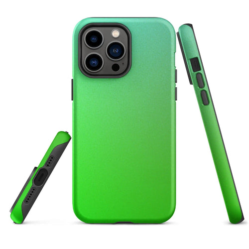 Colorful Green Double Layered Impact Resistant Tough iPhone Case 3D Wrap Matte or Glossy Finish CREATIVETECH