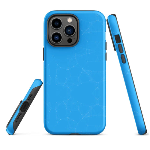Colorful Light Blue White Polygon Double Layered Impact Resistant Tough iPhone Case 3D Wrap Matte or Glossy Finish CREATIVETECH