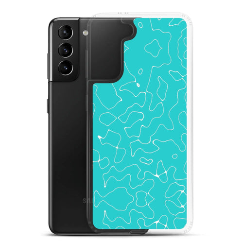 Colorful Marine Blue Green Organic Pattern Flexible Clear Samsung Case Bump Resistant Corners CREATIVETECH