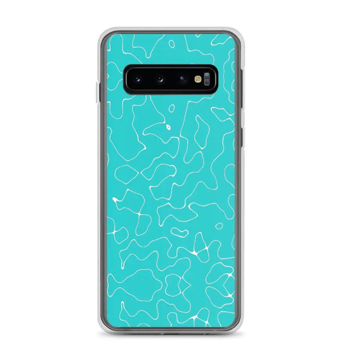 Colorful Marine Blue Green Organic Pattern Flexible Clear Samsung Case Bump Resistant Corners CREATIVETECH