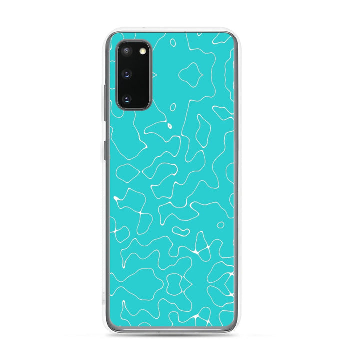 Colorful Marine Blue Green Organic Pattern Flexible Clear Samsung Case Bump Resistant Corners CREATIVETECH