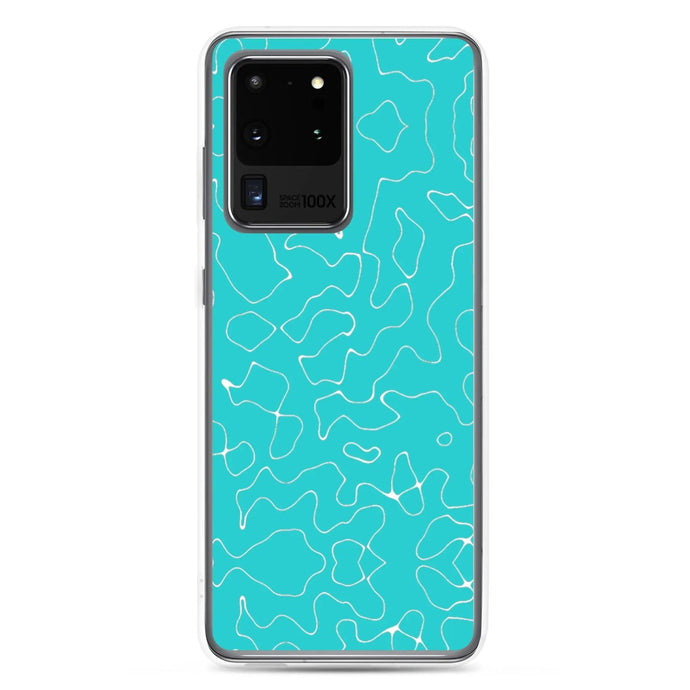 Colorful Marine Blue Green Organic Pattern Flexible Clear Samsung Case Bump Resistant Corners CREATIVETECH