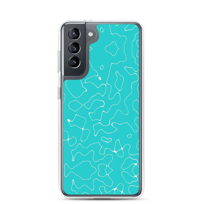 Colorful Marine Blue Green Organic Pattern Flexible Clear Samsung Case Bump Resistant Corners CREATIVETECH