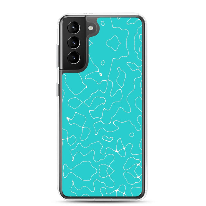 Colorful Marine Blue Green Organic Pattern Flexible Clear Samsung Case Bump Resistant Corners CREATIVETECH