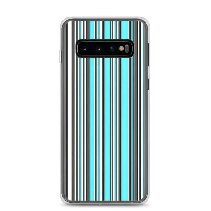 Colorful Marine Blue Striped Flexible Clear Samsung Case Bump Resistant Corners CREATIVETECH