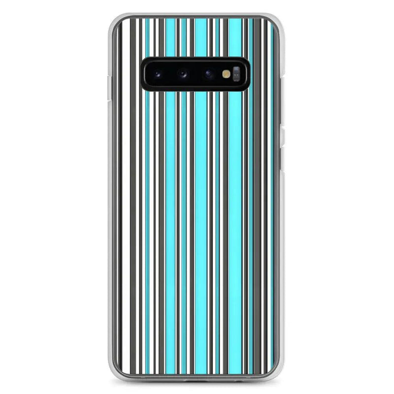 Load image into Gallery viewer, Colorful Marine Blue Striped Flexible Clear Samsung Case Bump Resistant Corners CREATIVETECH
