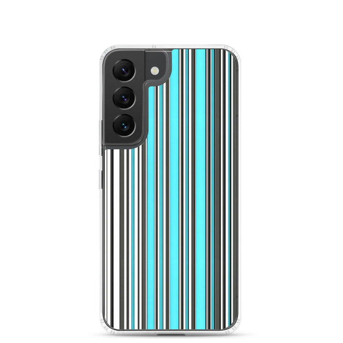 Colorful Marine Blue Striped Flexible Clear Samsung Case Bump Resistant Corners CREATIVETECH