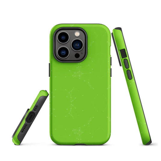 Colorful Neon Green Polygon Double Layered Impact Resistant Tough iPhone Case 3D Wrap Matte or Glossy Finish CREATIVETECH