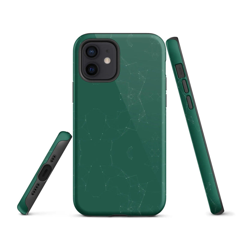 Load image into Gallery viewer, Colorful Olive Green Polygon Double Layered Impact Resistant Tough iPhone Case 3D Wrap Matte or Glossy Finish CREATIVETECH
