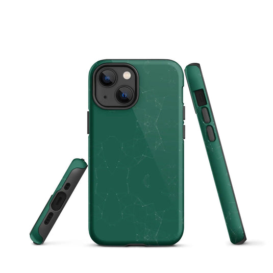 Colorful Olive Green Polygon Double Layered Impact Resistant Tough iPhone Case 3D Wrap Matte or Glossy Finish CREATIVETECH