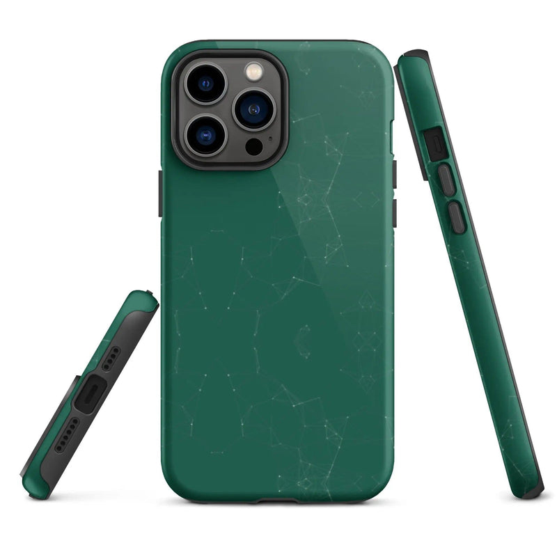Load image into Gallery viewer, Colorful Olive Green Polygon Double Layered Impact Resistant Tough iPhone Case 3D Wrap Matte or Glossy Finish CREATIVETECH
