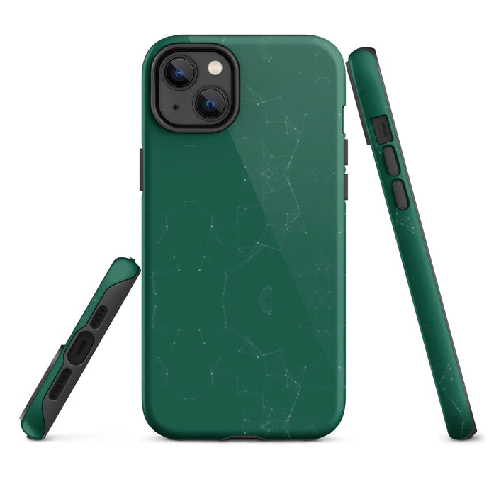 Colorful Olive Green Polygon Double Layered Impact Resistant Tough iPhone Case 3D Wrap Matte or Glossy Finish CREATIVETECH