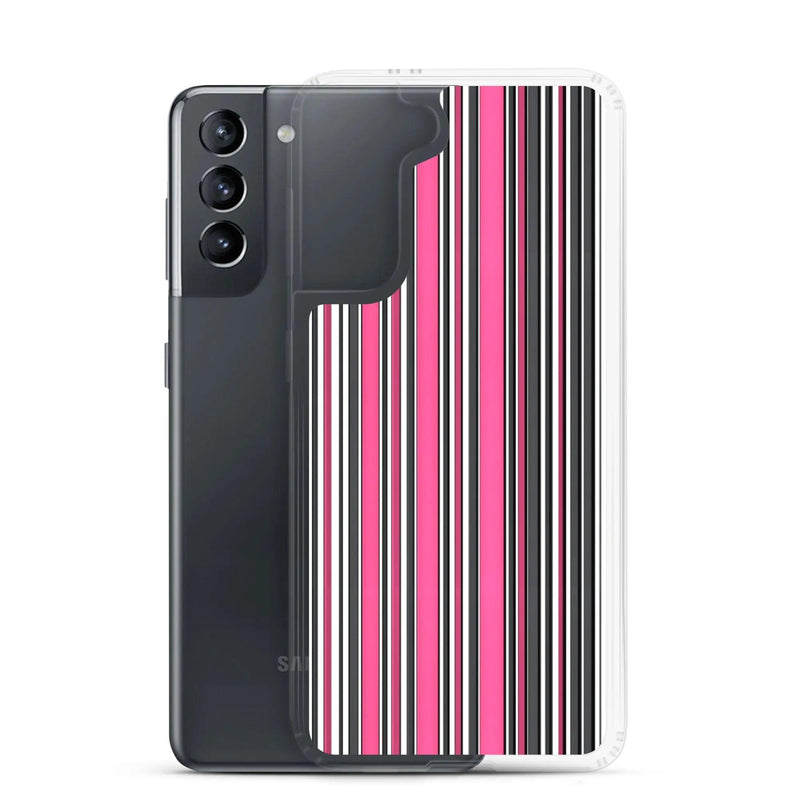 Load image into Gallery viewer, Colorful Pink Berry Striped Style Flexible Clear Samsung Case Bump Resistant Corners CREATIVETECH
