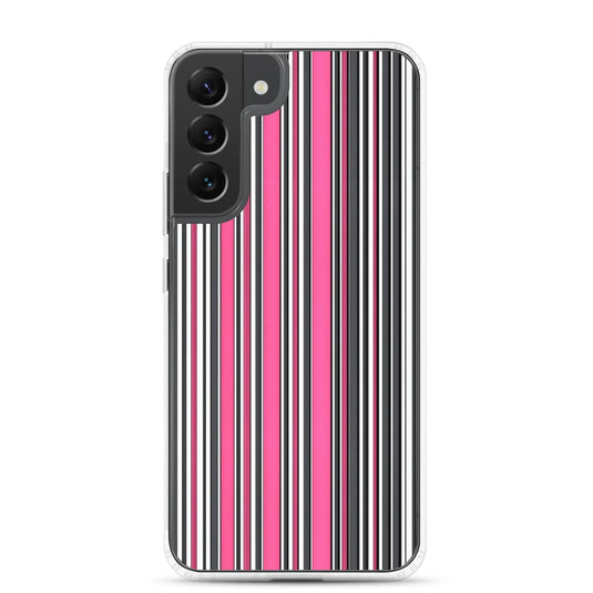 Colorful Pink Berry Striped Style Flexible Clear Samsung Case Bump Resistant Corners CREATIVETECH