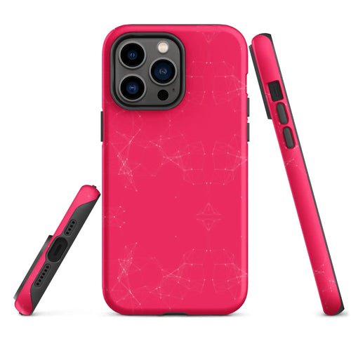 Colorful Pink White Polygon Double Layered Impact Resistant Tough iPhone Case 3D Wrap Matte or Glossy Finish CREATIVETECH