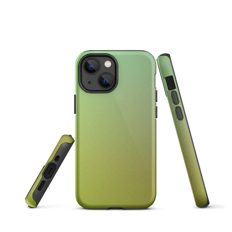 Load image into Gallery viewer, Colorful Sunny Green Yellow Double Layered Impact Resistant Tough iPhone Case 3D Wrap Matte or Glossy Finish CREATIVETECH
