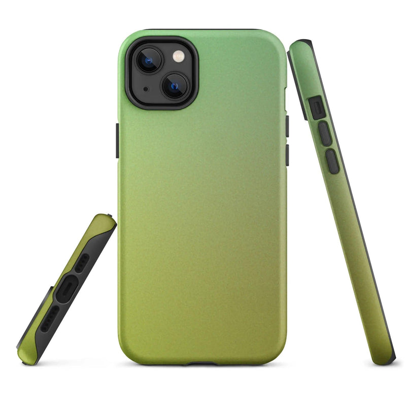 Load image into Gallery viewer, Colorful Sunny Green Yellow Double Layered Impact Resistant Tough iPhone Case 3D Wrap Matte or Glossy Finish CREATIVETECH

