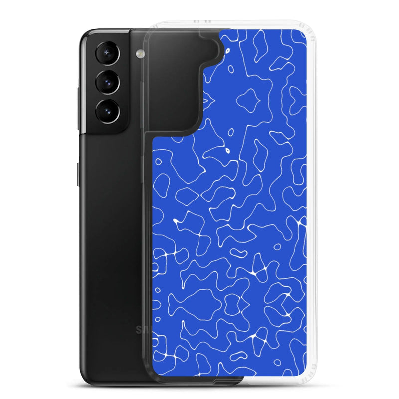 Load image into Gallery viewer, Colorful Turkish Blue Organic Pattern Flexible Clear Samsung Case Bump Resistant Corners CREATIVETECH
