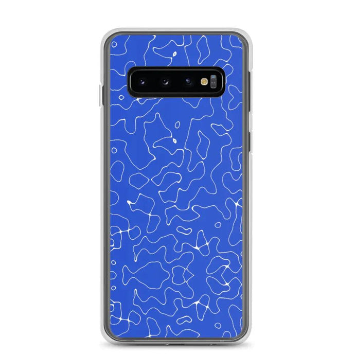 Colorful Turkish Blue Organic Pattern Flexible Clear Samsung Case Bump Resistant Corners CREATIVETECH