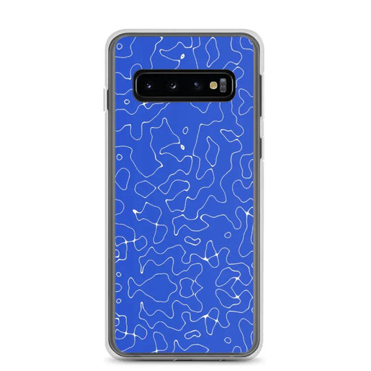 Colorful Turkish Blue Organic Pattern Flexible Clear Samsung Case Bump Resistant Corners CREATIVETECH