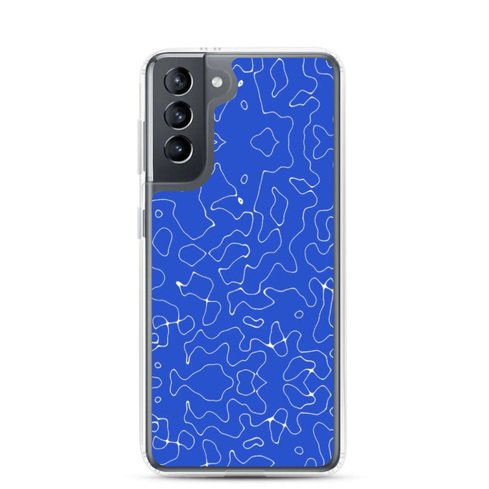 Colorful Turkish Blue Organic Pattern Flexible Clear Samsung Case Bump Resistant Corners CREATIVETECH