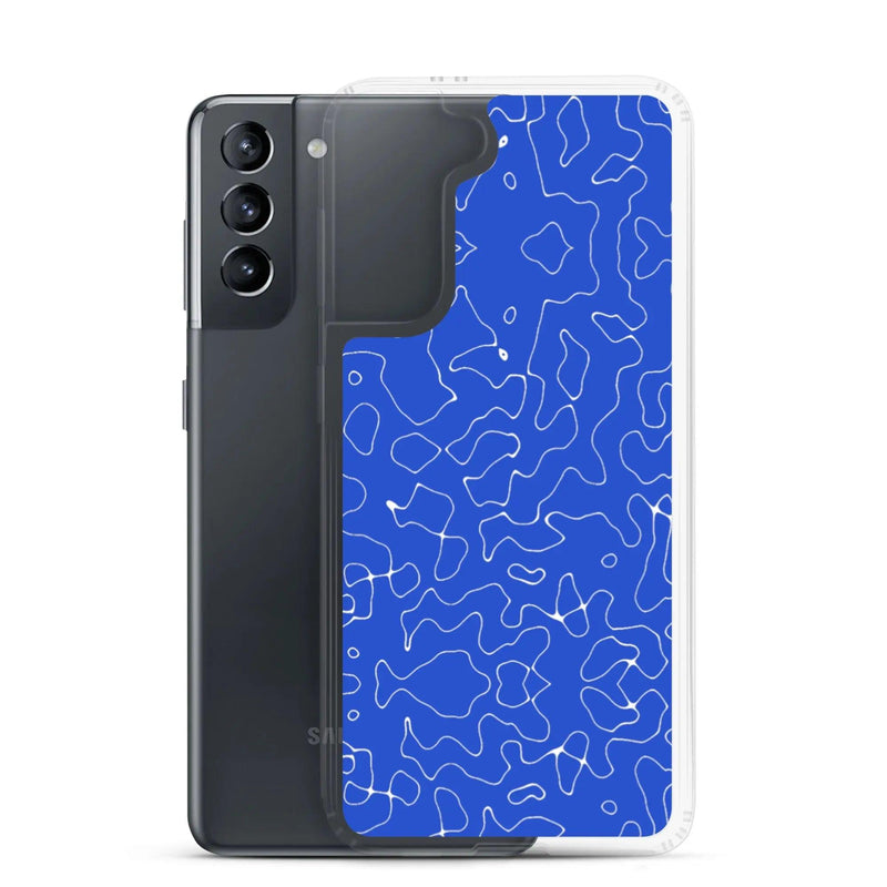 Load image into Gallery viewer, Colorful Turkish Blue Organic Pattern Flexible Clear Samsung Case Bump Resistant Corners CREATIVETECH
