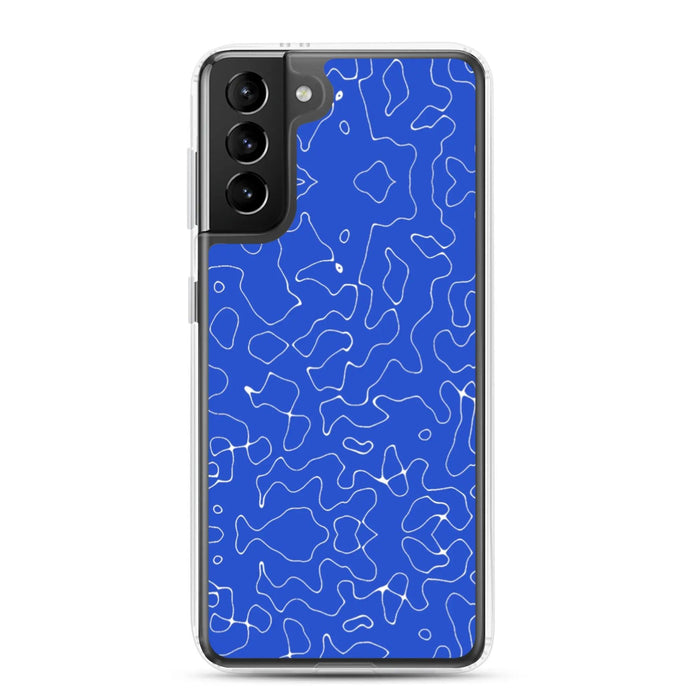 Colorful Turkish Blue Organic Pattern Flexible Clear Samsung Case Bump Resistant Corners CREATIVETECH