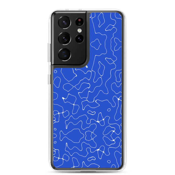 Colorful Turkish Blue Organic Pattern Flexible Clear Samsung Case Bump Resistant Corners CREATIVETECH