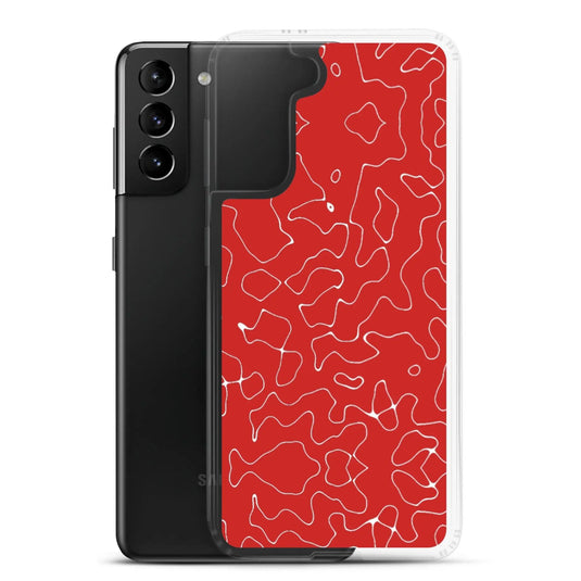 Colorful Vivid Red Organic Flexible Clear Samsung Case Bump Resistant Corners CREATIVETECH